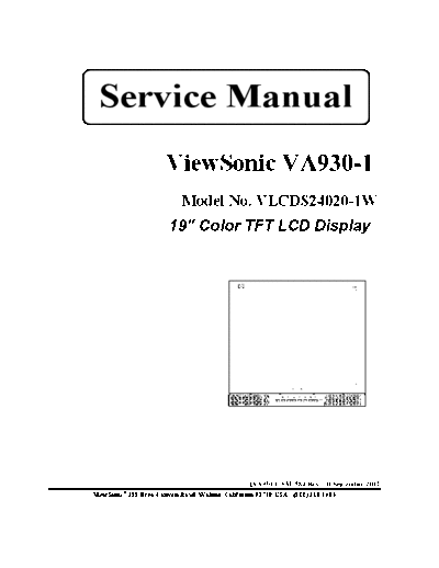 Viewsonic va930-1 SM 1a  Viewsonic  LCD  LCD Viewsonic VA930-1 VA930-1 va930-1_SM_1a.pdf