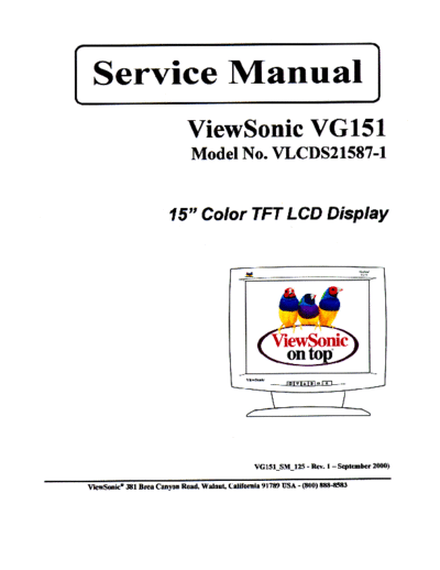 Viewsonic VG151 SM 1a  Viewsonic  LCD  LCD Viewsonic VG151-1 VG151-1 VG151_SM_1a.pdf