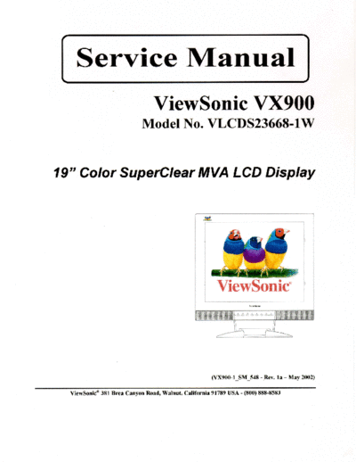 Viewsonic Vx900 SM 1a  Viewsonic  LCD  LCD Viewsonic VX900 VX900 Vx900_SM_1a.pdf