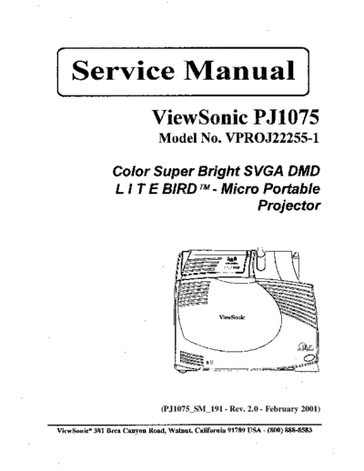 Viewsonic pj1075 sm 1b  Viewsonic   Viewsonic PJ1075 pj1075_sm_1b.pdf
