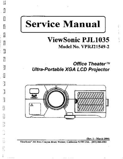 Viewsonic pjl1035-2 sm 1a  Viewsonic   Viewsonic PJL1035 pjl1035-2_sm_1a.pdf