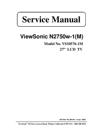 Viewsonic n2750w-1  Viewsonic  LCD  LCD Viewsonic N2750W-1 n2750w-1.pdf