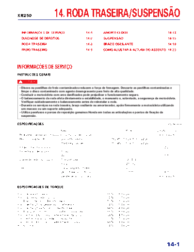 Honda 14-rear wheel, suspension  Honda Motorcycles honda_xr250_tornado_2001_service_manual 14-rear_wheel,_suspension.pdf