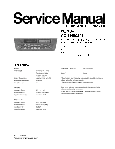 Honda CQ-LH5080  Honda Car Audio CQ-LH5080.pdf