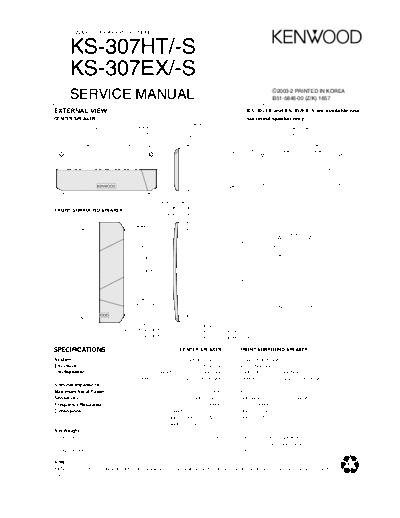 Kenwood KS-307HT & KS-307HT  Kenwood 2 Way 2 Speaker System 2 Way 2 Speaker System Kenwood KS-307HT & KS-307HT KS-307HT & KS-307HT.pdf