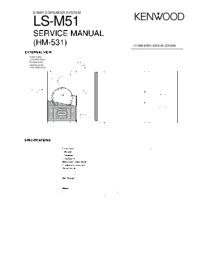 Kenwood LS-M51  Kenwood 2 Way 2 Speaker System 2 Way 2 Speaker System Kenwood LS-M51 LS-M51.pdf