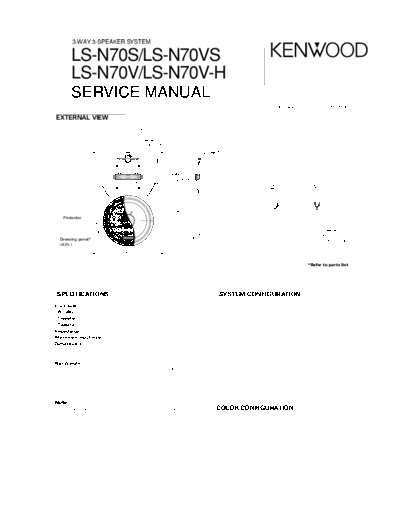 Kenwood LS-N70S & LS-N70V  Kenwood 3 Way 3 Speaker System 3 Way 3 Speaker System Kenwood LS-N70S & LS-N70V LS-N70S & LS-N70V.pdf