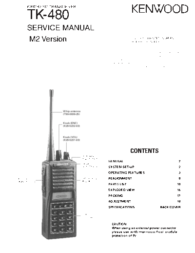 Kenwood B51-8665-00  Kenwood 800MHz FM Transceiver 800MHz FM Transceiver Kenwood TK-480 800MHz FM Transceiver Kenwood TK-480 B51-8665-00.pdf