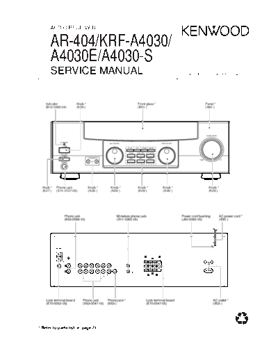 Kenwood AR-404 & KRF-A4030 & A4030E  Kenwood Audio Receiver Audio Receiver Kenwood AR-404 & KRF-A4030 & A4030E AR-404 & KRF-A4030 & A4030E.pdf