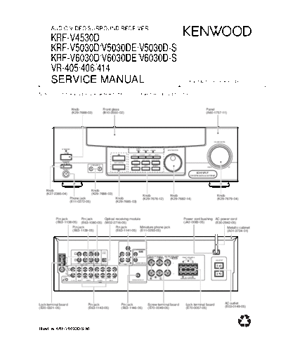 Kenwood KRF-V4530D & KRF-V5030D & KRF-V6030D  Kenwood Audio Video Surround Receiver Audio Video Surround Receiver Kenwood KRF-V4530D & KRF-V5030D & KRF-V6030D KRF-V4530D & KRF-V5030D & KRF-V6030D.pdf