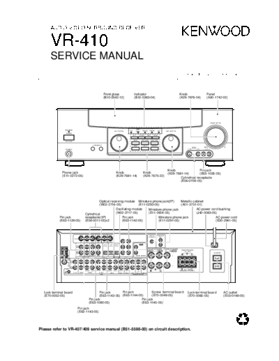 Kenwood VR-410  Kenwood Audio Video Surround Receiver Audio Video Surround Receiver Kenwood VR-410 VR-410.pdf