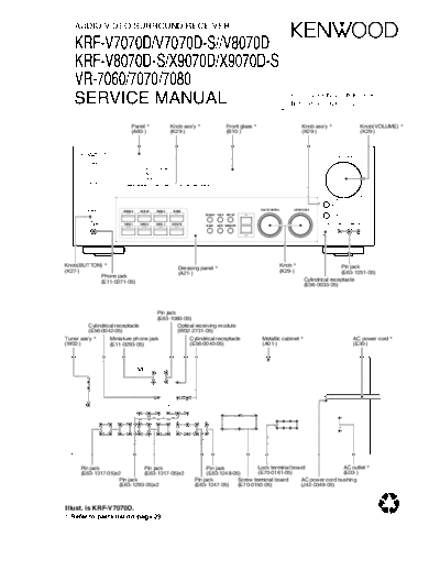 Kenwood KRF-V7070D & KRF-V8070D  Kenwood Audio Video Surround Receiver Audio Video Surround Receiver Kenwood KRF-V7070D & KRF-V8070D KRF-V7070D & KRF-V8070D.pdf