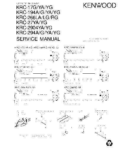 Kenwood B51-7981-00  Kenwood Cassette Receiver Car Cassette Receiver Car Kenwood KRC-17G & KRC-194A & KRC-266LA B51-7981-00.pdf