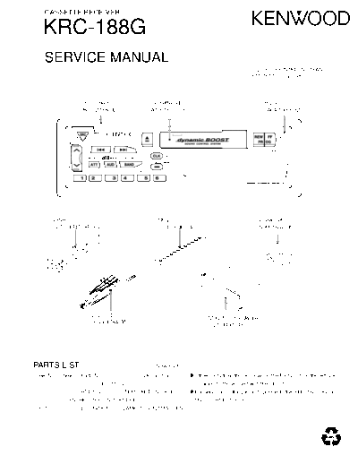 Kenwood KRC-188G  Kenwood Cassette Receiver Car Cassette Receiver Car Kenwood KRC-188G KRC-188G.pdf