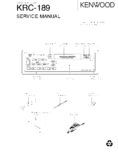 Kenwood KRC-189  Kenwood Cassette Receiver Car Cassette Receiver Car Kenwood KRC-189 KRC-189.pdf