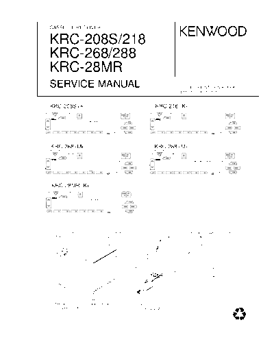 Kenwood KRC-208S & KRC-268 & KRC-28MR  Kenwood Cassette Receiver Car Cassette Receiver Car Kenwood KRC-208S & KRC-268 & KRC-28MR KRC-208S & KRC-268 & KRC-28MR.pdf