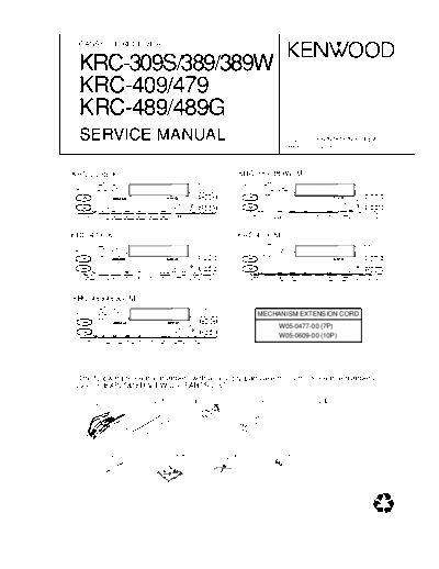 Kenwood KRC-309S & 389 & 389W  Kenwood Cassette Receiver Car Cassette Receiver Car Kenwood KRC-309S & 389 & 389W KRC-309S & 389 & 389W.PDF