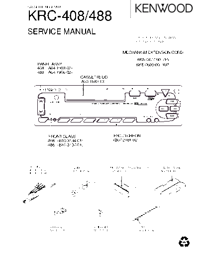 Kenwood KRC-408 & 488  Kenwood Cassette Receiver Car Cassette Receiver Car Kenwood KRC-408 & 488 KRC-408 & 488.pdf