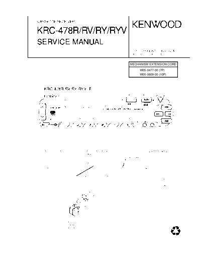 Kenwood KRC-478R  Kenwood Cassette Receiver Car Cassette Receiver Car Kenwood KRC-478R KRC-478R.pdf
