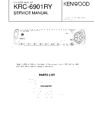 Kenwood KRC-6901RY  Kenwood Cassette Receiver Car Cassette Receiver Car Kenwood KRC-6901RY KRC-6901RY.pdf