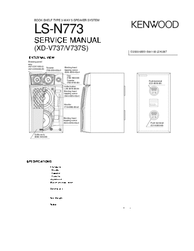 Kenwood LS-N773  Kenwood Book Shelf Type 3 Way 5 Speaker System Book Shelf Type 3 Way 5 Speaker System Kenwood LS-N773 LS-N773.pdf