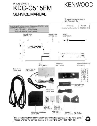 Kenwood KDC-C515FM  Kenwood CD Auto Changer Car CD Auto Changer Car Kenwood KDC-C515FM KDC-C515FM.pdf