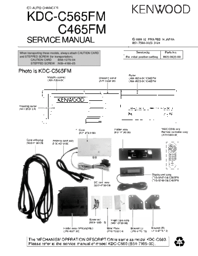 Kenwood KDC-C565FM & C465FM  Kenwood CD Auto Changer Car CD Auto Changer Car Kenwood KDC-C565FM & C465FM KDC-C565FM & C465FM.pdf