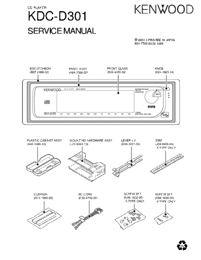 Kenwood KDC-D301  Kenwood CD Player Car CD Player Car Kenwood KDC-D301 KDC-D301.pdf