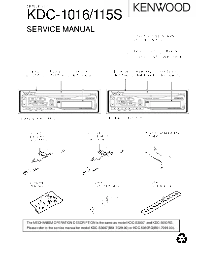 Kenwood KDC-1016 & 115S  Kenwood CD Receiver Car CD Receiver Car Kenwood KDC-1016 & 115S KDC-1016 & 115S.pdf