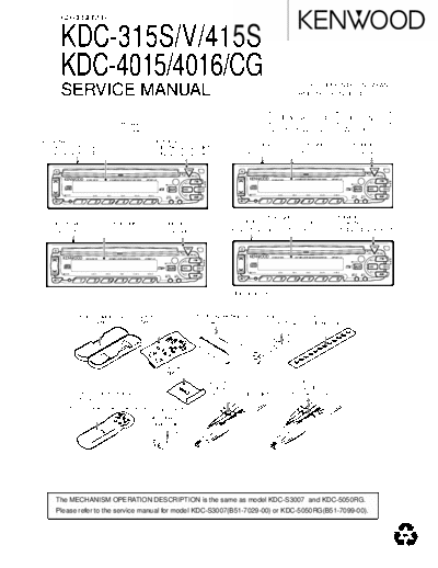 Kenwood KDC-315SV & 415S & KDC-4015 & 4016CG  Kenwood CD Receiver Car CD Receiver Car Kenwood KDC-315SV & 415S & KDC-4015 & 4016CG KDC-315SV & 415S & KDC-4015 & 4016CG.pdf