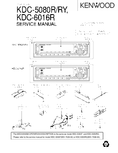 Kenwood KDC-5080R & 6016R  Kenwood CD Receiver Car CD Receiver Car Kenwood KDC-5080R & 6016R KDC-5080R & 6016R.pdf