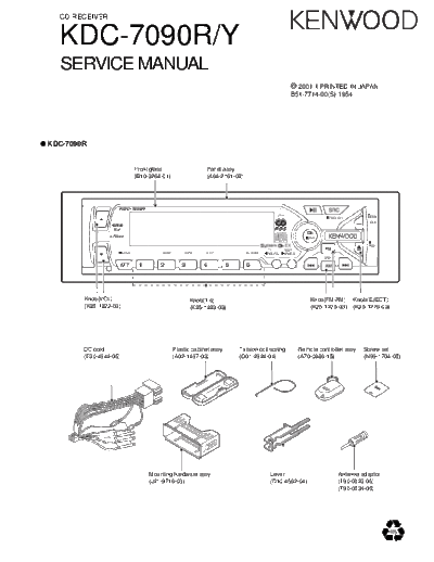 Kenwood KDC-7090R  Kenwood CD Receiver Car CD Receiver Car Kenwood KDC-7090R KDC-7090R.pdf