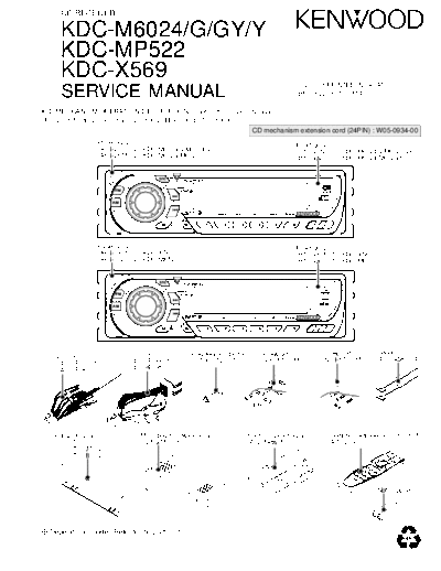 Kenwood B53-0022-00  Kenwood CD Receiver Car CD Receiver Car Kenwood KDC-M6024 & KDC-MP522 & KDC-X569 B53-0022-00.pdf