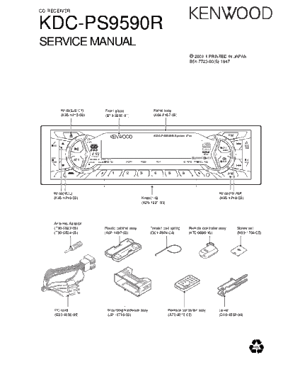 Kenwood KDC-PS9590R  Kenwood CD Receiver Car CD Receiver Car Kenwood KDC-PS9590R KDC-PS9590R.pdf