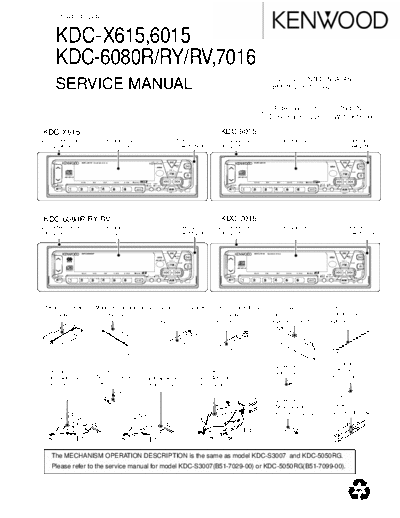 Kenwood KDC-X615 & 6015 & 6080R  Kenwood CD Receiver Car CD Receiver Car Kenwood KDC-X615 & 6015 & 6080R KDC-X615 & 6015 & 6080R.pdf