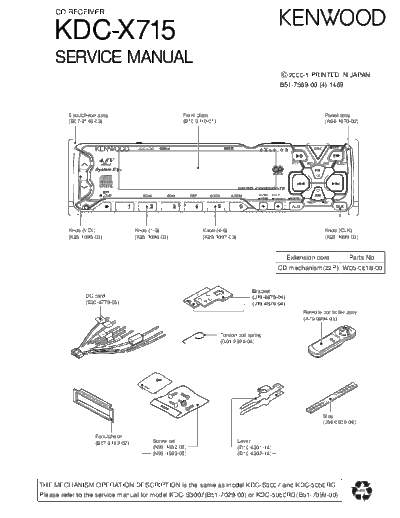 Kenwood KDC-X715  Kenwood CD Receiver Car CD Receiver Car Kenwood KDC-X715 KDC-X715.pdf