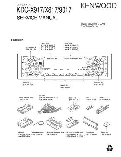 Kenwood KDC-X917 & X817 & 9017  Kenwood CD Receiver Car CD Receiver Car Kenwood KDC-X917 & X817 & 9017 KDC-X917 & X817 & 9017.pdf