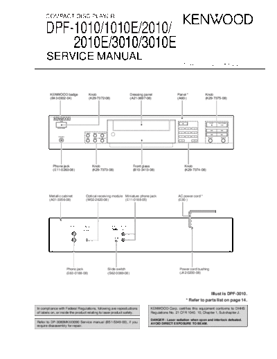 Kenwood DPF-3010  Kenwood Compact Disc Player Compact Disc Player Kenwood DPF-1010 & 1010E & 2010 Kenwood_DPF-3010.pdf