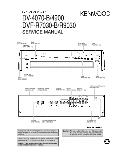 Kenwood DV-4070B & 4900 & DVF-R7030B  Kenwood DVD VCD CD Player DVD VCD CD Player Kenwood DV-4070B & 4900 & DVF-R7030B DV-4070B & 4900 & DVF-R7030B.pdf
