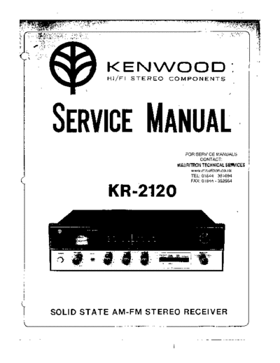 Kenwood KR-2120  Kenwood FM AM Stereo Receiver FM AM Stereo Receiver Kenwood KR-2120 Kenwood KR-2120.pdf