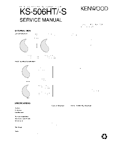 Kenwood KS-506HT  Kenwood Front Center Surround Speaker System Front Center Surround Speaker System Kenwood KS-506HT KS-506HT.pdf