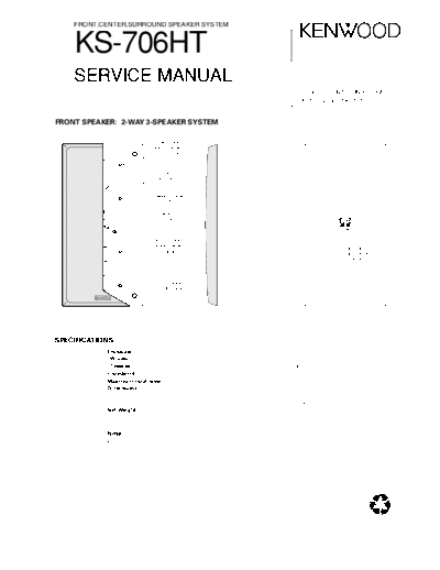 Kenwood KS-706HT  Kenwood Front Center Surround Speaker System Front Center Surround Speaker System Kenwood KS-706HT KS-706HT.pdf