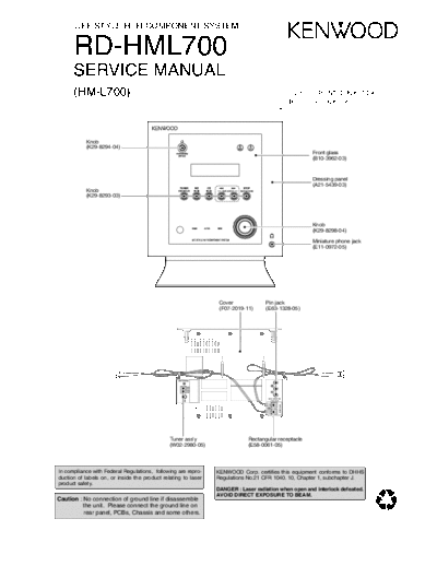 Kenwood RD-HML700  Kenwood Life Style HiFi Component System Life Style HiFi Component System Kenwood RD-HML700 RD-HML700.pdf