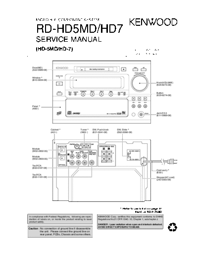 Kenwood RD-HD5MD & HD7  Kenwood Micro HiFi Component System Micro HiFi Component System Kenwood RD-HD5MD & HD7 RD-HD5MD & HD7.pdf
