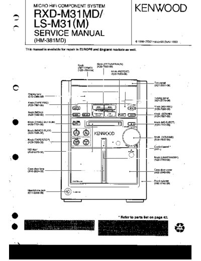 Kenwood RXD-M31MD  Kenwood Micro HiFi Component System Micro HiFi Component System Kenwood RXD-M31MD RXD-M31MD.PDF