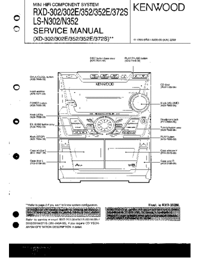 Kenwood RXD-302 & 352 & 372S  Kenwood Mini HiFi Component System Mini HiFi Component System Kenwood RXD-302 & 352 & 372S RXD-302 & 352 & 372S.PDF