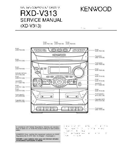 Kenwood RXD-V313  Kenwood Mini HiFi Component System Mini HiFi Component System Kenwood RXD-V313 RXD-V313.pdf