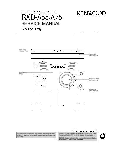 Kenwood RXD-A55 & A75  Kenwood Mini HiFi Component System Mini HiFi Component System Kenwood RXD-A55 & A75 RXD-A55 & A75.pdf