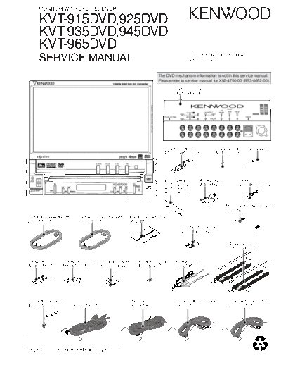 Kenwood B53-0165-00  Kenwood Monitor With DVD Receiver Car Monitor With DVD Receiver Car Kenwood KVT-915DVD & 925DVD B53-0165-00.pdf