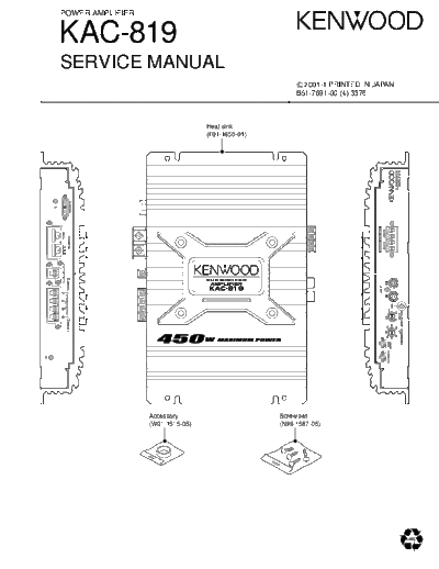 Kenwood KAC-819  Kenwood Power Amplifier Car Power Amplifier Car Kenwood KAC-819 KAC-819.pdf